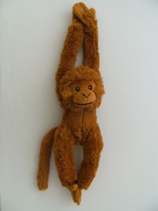 Plüschtier Affe 40 cm, braun,  Hängeaffe Affen Hängeaffen Kuscheltiere Stofftiere Klettband