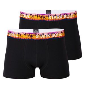 Stark Soul® Stark Soul® Premium pánské boxerky bez bočních švů Hipster Style Set 2 kusy Black Orange Barva: černá, velikost: XXL