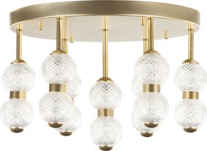 BELIANI Lampa wisząca złota metalowa żelazna szklany klosz oświetlenie sufitowe LED okrągły kształt nowoczesny styl glamour salon jadalnia sypialnia