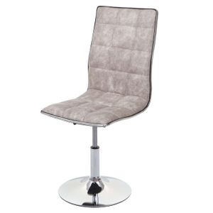 Esszimmerstuhl HWC-C41, Stuhl Küchenstuhl, höhenverstellbar drehbar, Stoff/Textil  vintage grau