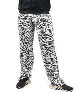 80er Jahre Herren Jogginghose im Zebra Look für Jungen Kostüm - schwarz weiss - Größe S bis XXXL, Größe:L/XL