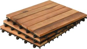Terrassenfliesen Holzfliesen 30 x 30 cm Steckfliesen 1 m² Klickfliesen Akazie