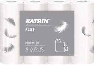 Reinigungstücher Küchenrolle KATRIN 3-lagig, 0999_36 weiß 4 Rollen je 51 Blatt 25X26CM