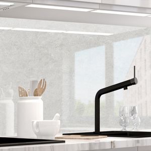 Küchenrückwand selbstklebend Matt-Optik - WHITE NATURAL STONE - 1.8mm, versteift, alle Untergründe, Hart PET Material, PREMIUM 60 x 220cm