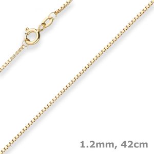 1,2mm Veneziakette Goldkette Collier Halskette aus 333 Gold Gelbgold 42cm