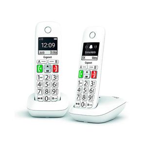 Gigaset E290 Duo, Analoges/DECT-Telefon, Kabelloses Mobilteil, Freisprecheinrichtung, 150 Eintragungen, Anrufer-Identifikation, Weiß