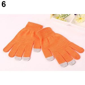 Uni-Winter-Soft-Knit-Touchscreen-Handschuhe für das SMS-kapazitives Smartphone - (orange)