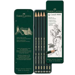 FABER-CASTELL Bleistift CASTELL 9000 6er Metalletui