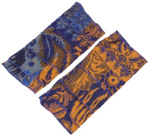 Patchwork Handstulpen, Ethno Goa Armstulpen - Blau/senfgelb, Uni, Polyacryl, Handstulpen