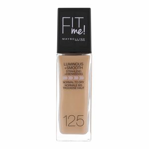 Maybelline Fit Me! Luminous + Smooth Foundation Flüssiges Make Up für eine einheitliche und aufgehellte Gesichtshaut 125 Nude Beige 30 ml