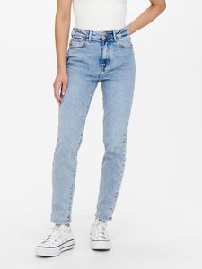 Straight Fit Jeans Stone Wash Stretch Denim High Waist 5-Pocket ONLEMILY - 30W / 30L