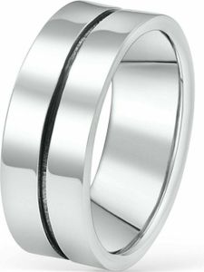 Ring Partnerring Bandring 7 mm 925 Sterlingsilber Linie Oxidiert Poliert Damen Herren 57,5 (18,2 mm Ø)