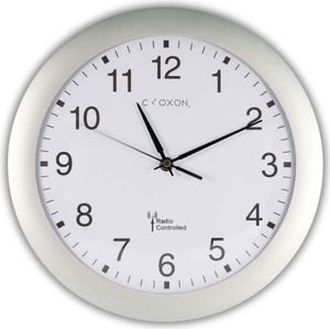CLOXON Funkwanduhr silber Wand Funkuhr 30 cm modern Uhr Wand