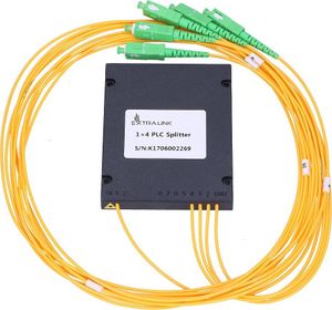 Extralink 1:4 PLC SC/APC Glasfasersplitter Splitter 2,0mm, 1,5m, G657A, ABS-Modul Glasfaserkabel Splitter Kabelsplitter Netzwerkkabel Kabel