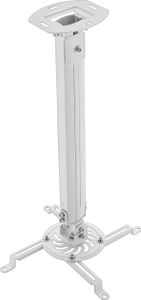 deleyCON Universal Beamerhalterung  Deckenhalterung +-15° Neigbar - 360° Drehbar - bis 13,5Kg - Höhenverstellbar 545mm-900mm - Kabelführung - Weiß