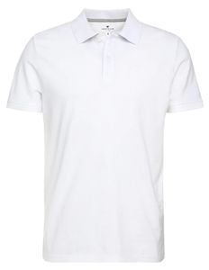 Tom Tailor Basic Polo & Piquee Polo Herren Poloshirts, Größe:L, Farbe:White