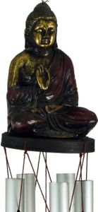 Klangspiel mit Buddha - Rot, 49*9*9 cm, Windspiele & Klangspiele