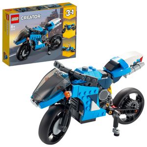 LEGO 31114 Creator 3-In-1 Geländemotorrad aus Bausteinen, klassisches Motorrad Spielzeug mit Hoverbike, für Kinder ab 8 Jahre
