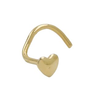 Nosová spona 2,4 mm špirála s malým srdiečkom 18Kt ZLATO