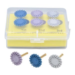 6 teile/satz 3 Farben Gemischt Dental Komposit Polieren Disc Kit Spirale Flex Pinsel Bohrer