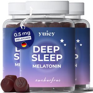Melatonin Gummibärchen - Zum Einschlafen - Zuckerfrei & Vegan - yuicy® Deep Sleep
