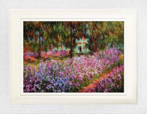 Claude Monet Gerahmtes Bild Mit Edlem Passepartout | Wand-Bilder | Kunstdruck Poster Im Bilderrahmen - Der Garten Des Künstlers In Giverny, 1900 (30 x 40 cm)