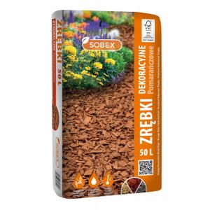 Dekorative Holzhackschnitzel orange zur Gartendeko und Beetgestaltung Sobex 50 L