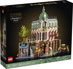 LEGO Icons Boutique-Hotel Gebäude mit 5 detailreichen Zimmern inkl. Galerie, Modellbausatz für Erwachsene, Modular Buildings Reihe 10297