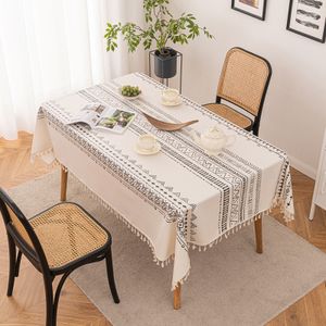 Wasserdichte Boho Tischdecke Abwaschbar Rechteck Baumwolle Tischabdeckung Gartentischdecke, Farbe: B#, Größe: 140*200cm