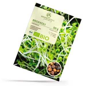 BIO Brokkoli Sprossen Samen 50g - Microgreens Saatgut ideal für die Anzucht von knackigen Keimsprossen im Keimglas