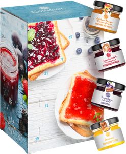 Corasol Premium Frühstück-Adventskalender mit Marmeladen & Konfitüren, Fruchtaufstriche im Glas (720 g) Corasol Premium Frühstück-Adventskalender mit Marmeladen & Konfitüren, Fruchtaufstriche im Glas (720 g)