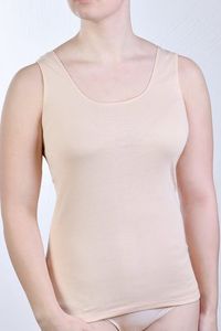 Toker Collection® Unterhemd Damen Achselhemd mit Satinkante 2 Stück (Packung, 2er-Pack) aus reiner Baumwolle, haut, 36-38