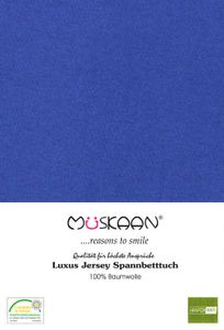 Jersey Spannbettlaken 180x200 - 200x200 cm Royal Blau - 100% Baumwolle