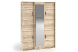 Drehtürenschrank GAR, 5-türig Kleiderschrank mit 2 Spiegel, Moderne Garderobe, Schrank Größe: 150 x 205 x 40 cm