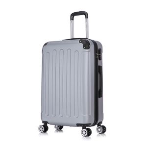 Flexot® F-2045 Koffer Reisekoffer Hartschale Hardcase Doppeltragegriff mit Zahlenschloss Gr. L Farbe Silber