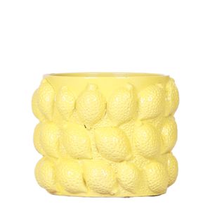 Übertopf "Freche Früchte" - Gelb - Zitrone - passend für 12cm Pflanztöpfe