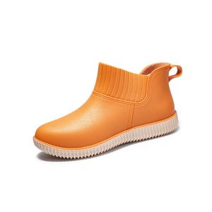 Damen Regenstiefel Slip Resistant Garten Schuhe Gummistiefel  Wasserdichte Komfort Mid Calf Boot Gold,Größe:EU 38