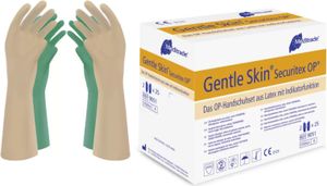 4x Gentle Skin® Securitex® OP, OP-Handschuh aus Latex, steril, puderfrei, Gr. 8 | Packung (50 Stück)