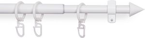 Stilgarnitur Weiß ( Kegel ) ausziehbar 120-220cm Vorhangstange Ø16mm Komplettstilgarnitur inkl. Befestigungsmaterial, für Gardinen und Vorhänge