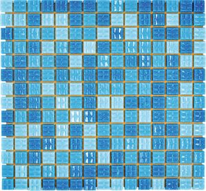 Glasmosaik GM A 321P für Poolbau mix blau 30,5x32,7 cm