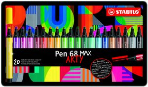 STABILO Fasermaler Pen 68 MAX 20er Metalletui ARTY Premium-Filzstift