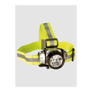 Latarka czołowa LED HEITECH z 10 diodami LED - bardzo jasne światło LED, regulowane, wodoodporne, srebrno-czarne