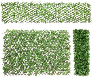 COSTWAY Umělá rostlina Wall Hedge Ivy Leaves Privacy Screen Hedge Plant Windbreak pro zahradníImitace 29x127cm/255x79cm