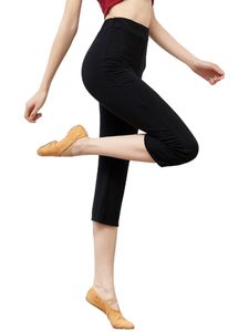 Damen Mit Hoher Taille Push Up Leggins Sport Frauen Fitnessstudio Yoga Capri 3/4 Kurz,Farbe: Schwarz,Größe:S