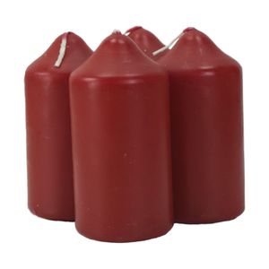 Kerzenset 4er ca. 4,5 x 9 cm Rot, Grau oder Weiß Stumpenkerzen