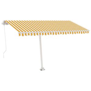 vidaXL Standmarkise Einziehbar Handbetrieben 400x300 cm Gelb/Weiß