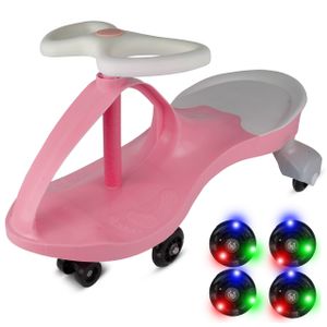 MalPlay klouzací auto se svítícími LED koly, houpací auto pro děti od 2 let, růžové