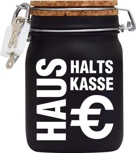 Spardose Geld Geschenk Ideen Haushaltskasse Schwarz Größe L 1 Liter