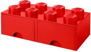 LEGO Aufbewahrungsbox mit Schublade mit 8 Noppen, rot