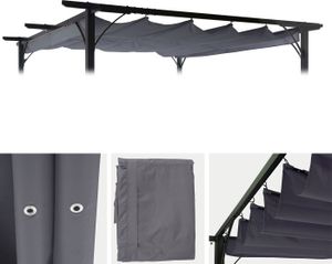 Náhradní kryt 370x300cm pro střešní pergolu pavilonu HWC-C42 3,5x3,5m  šedý